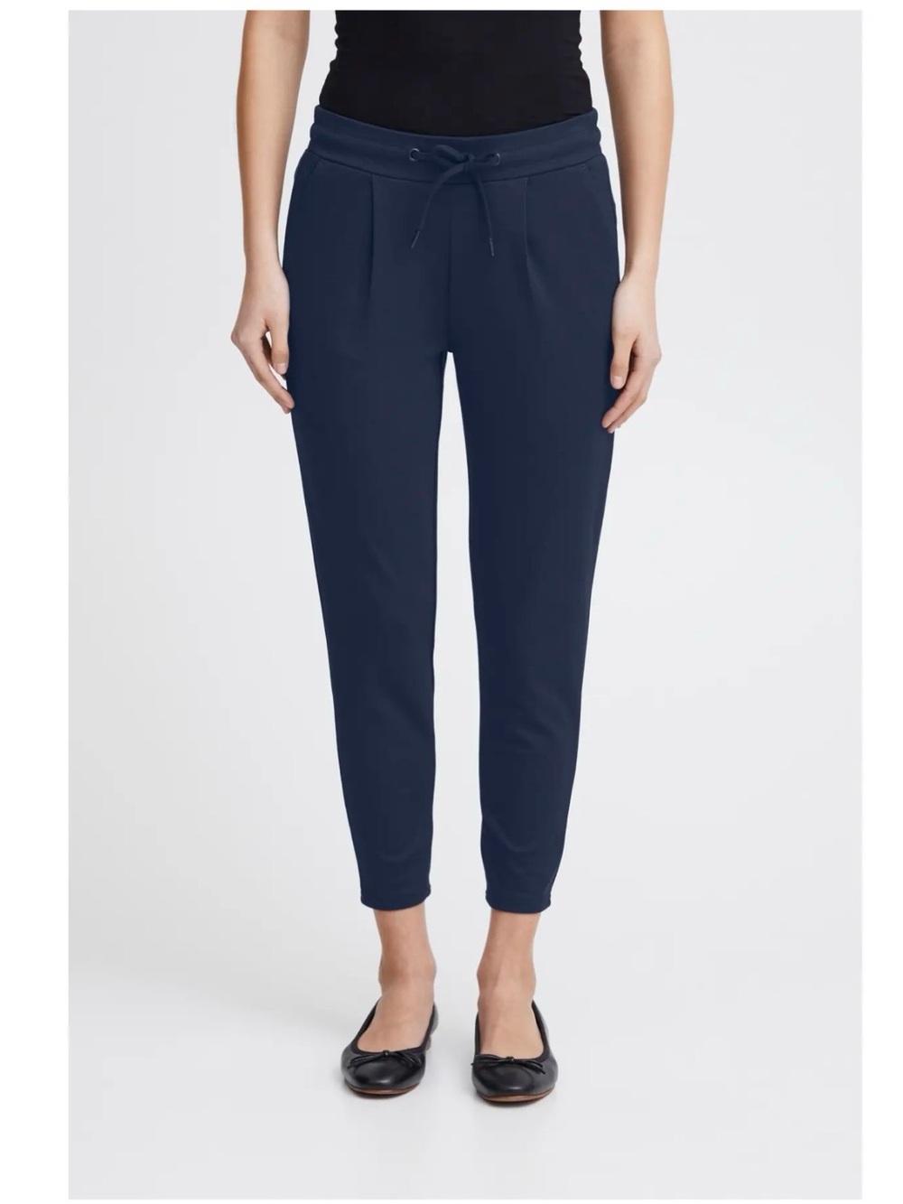 NWT ICHI Kate Crop Trousers—Medium—Midnight